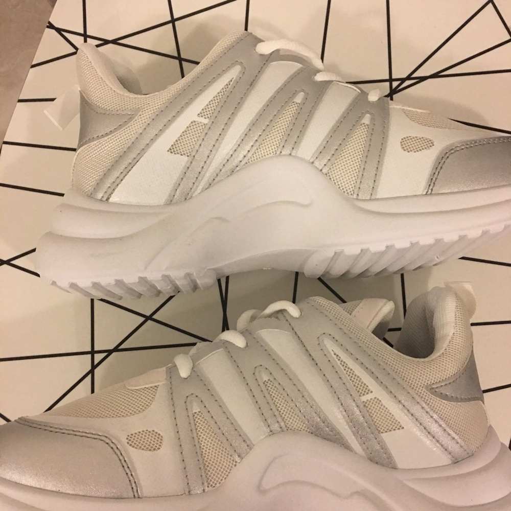 Sale!!! Wanted Chunky Sneakers While Silver